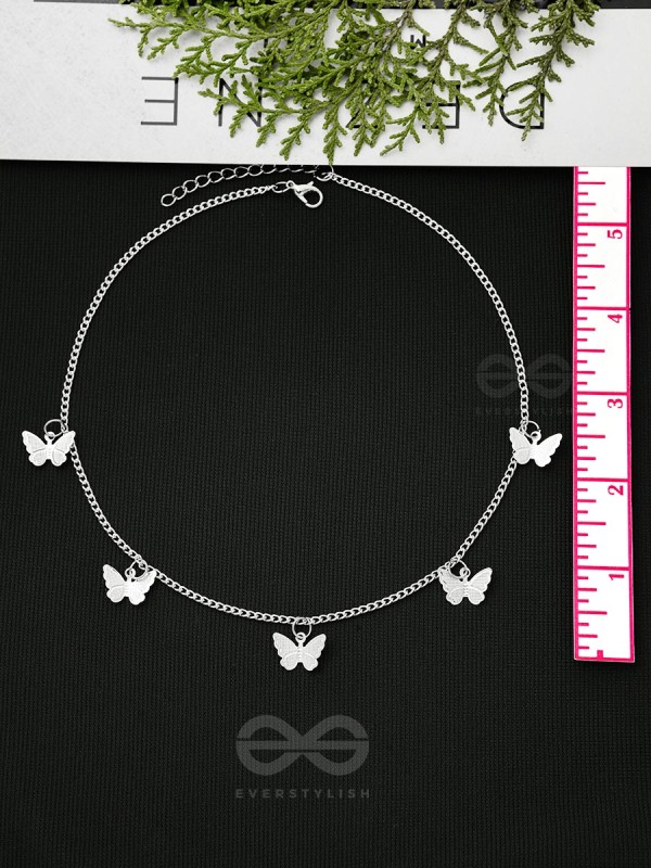 The Beguiling Butterflies - Statement Silver Neckpiece