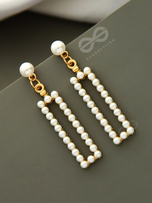 A Pearly Geometry - Statement Pearl Earrings