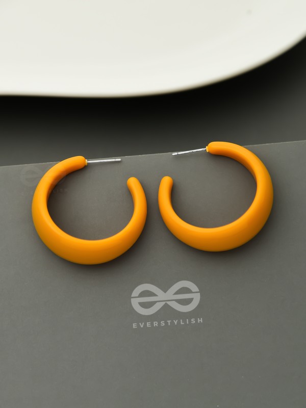 Effortlessly Classy - Statement Hoops (Mustard)