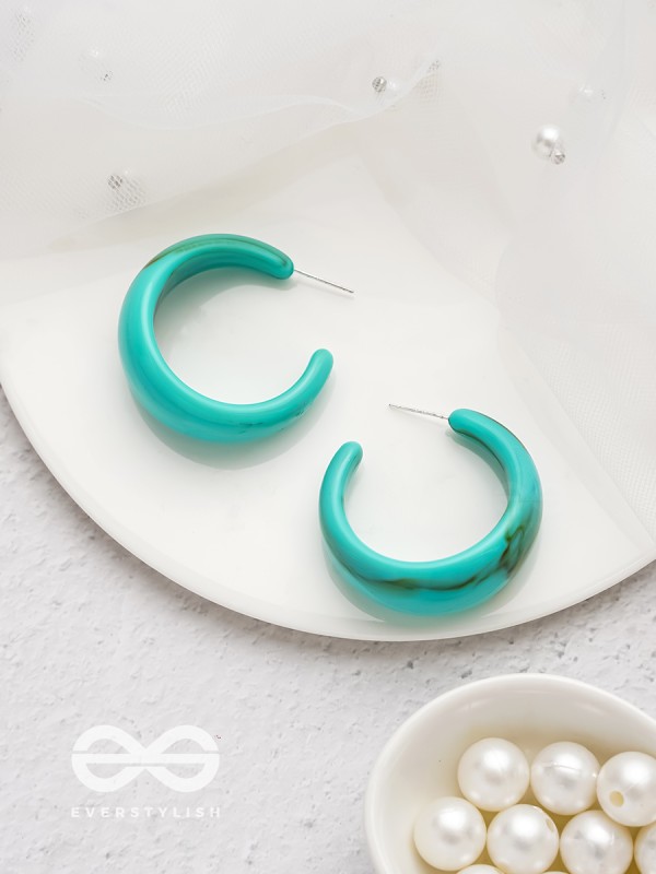 Effortlessly Classy - Statement Hoops (Turquoise)