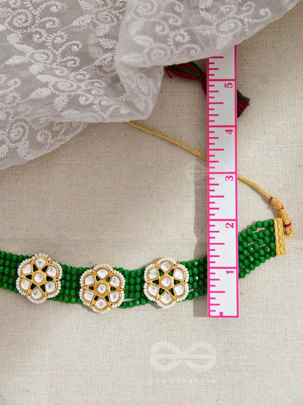 The Classy Elegance - Set of Statement Choker and Studs (Emerald Green)