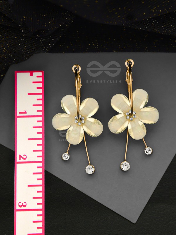 The Floral Glamour - Statement Golden Danglers