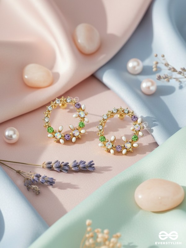 The Garden of Eden - Statement Embellished Enamelled Earrings