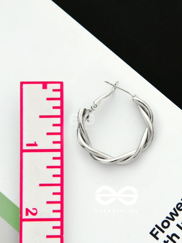 The Intertwined Elegance - Silver Statement Hoops