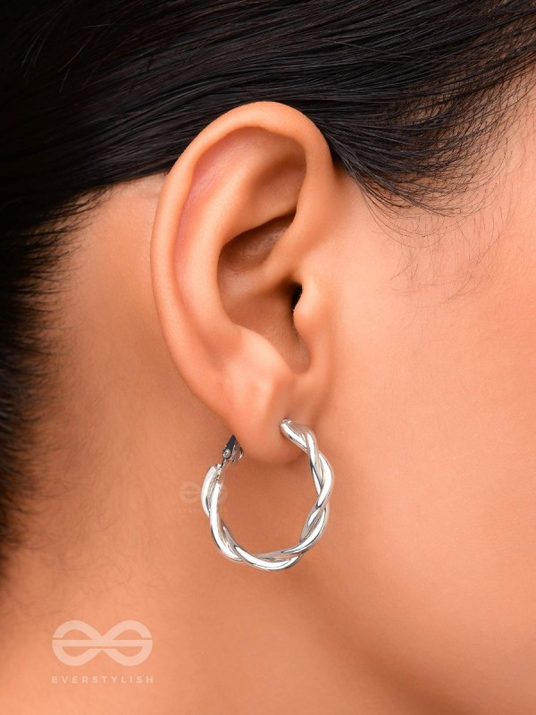 The Intertwined Elegance - Silver Statement Hoops