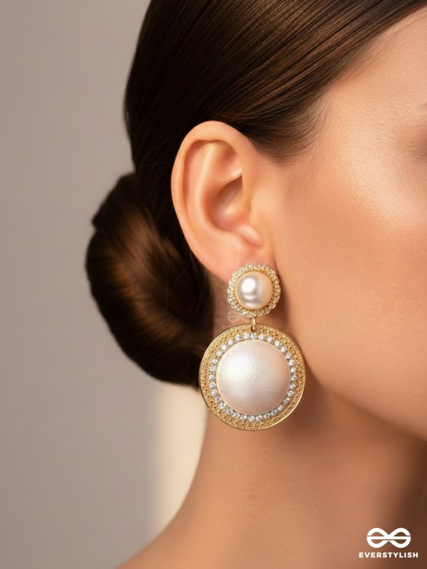 Pearls of Poignance - Statement Golden Earrings