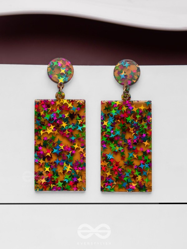 A Galactic Colourfest - Statement Acrylic Danglers