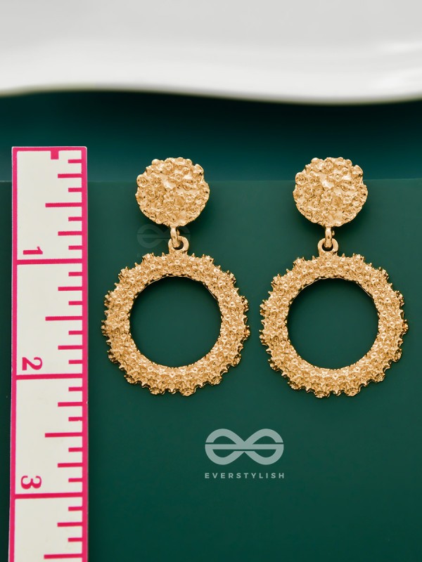 Shimmering Solar Flares - Golden Statement Earrings