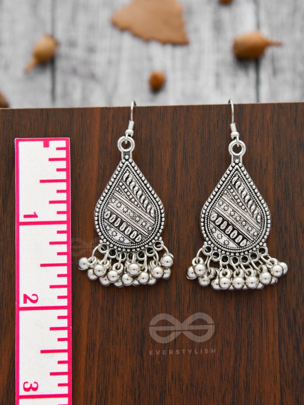 The Intricate Droplets - Oxidised Boho Earrings