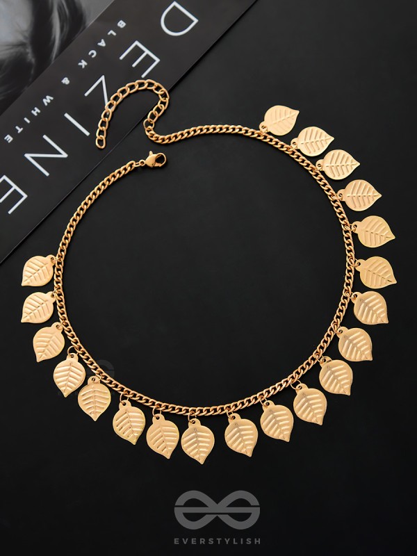 The Autumn Elegance - Golden Statement Neckpiece
