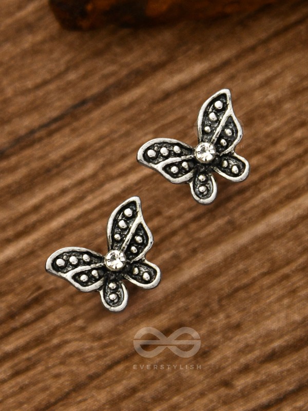 THE LITTLE SHIMMERY BUTTERFLY STUDS - TINY TRINKET EARRINGS
