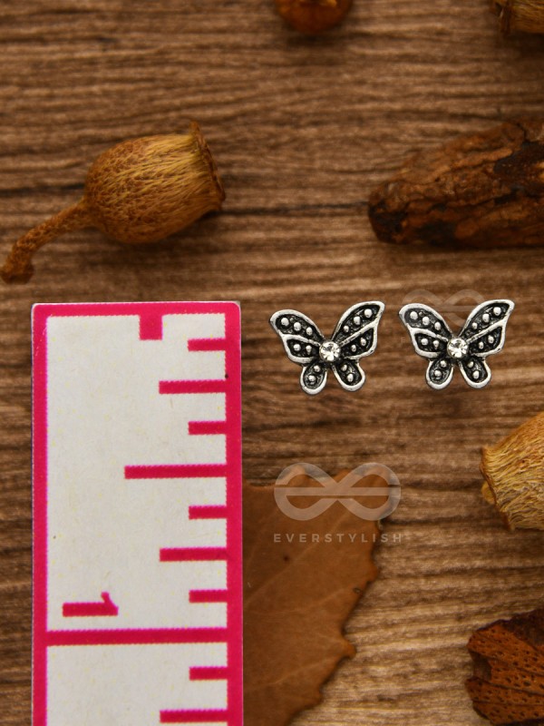 THE LITTLE SHIMMERY BUTTERFLY STUDS - TINY TRINKET EARRINGS