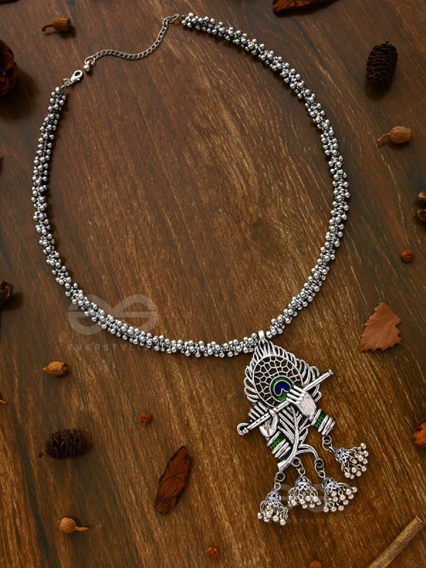 The Charismatic Krishna - Statement Ethnic Enamelled Neckpiece