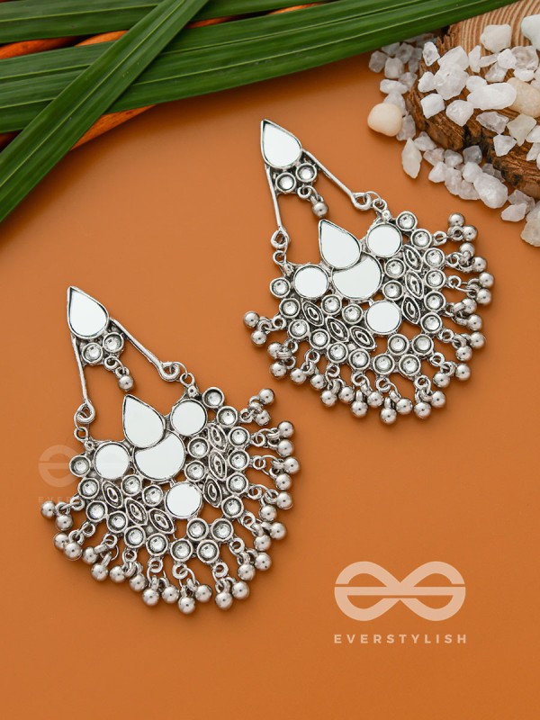 The Bohemian Edginess- Statement Mirror Earrings