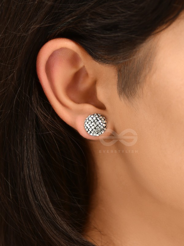 Little Carved Star Buttons - Tiny Trinket Earrings