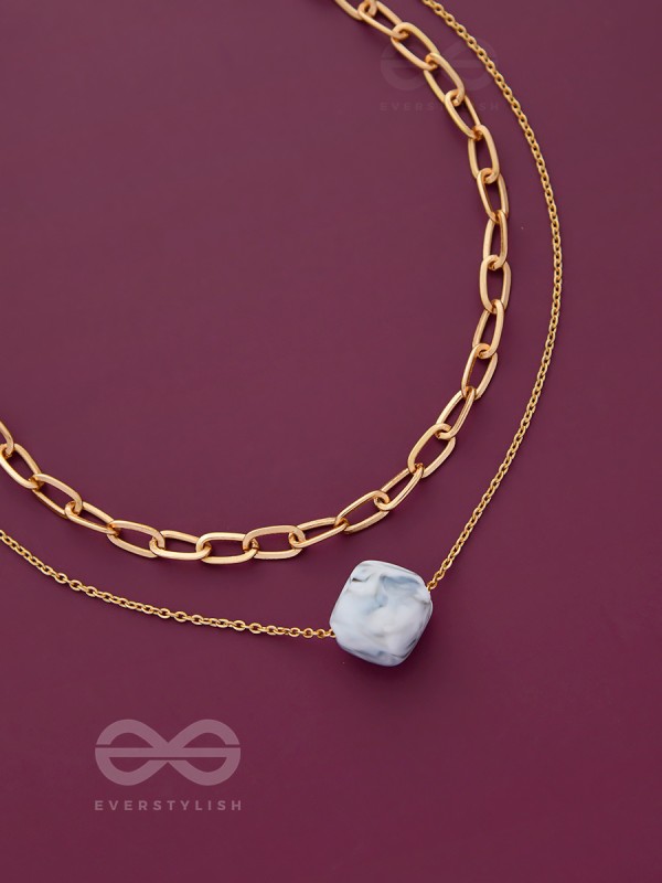 The Marble Marvel - Golden Multi-layered Neckpiece