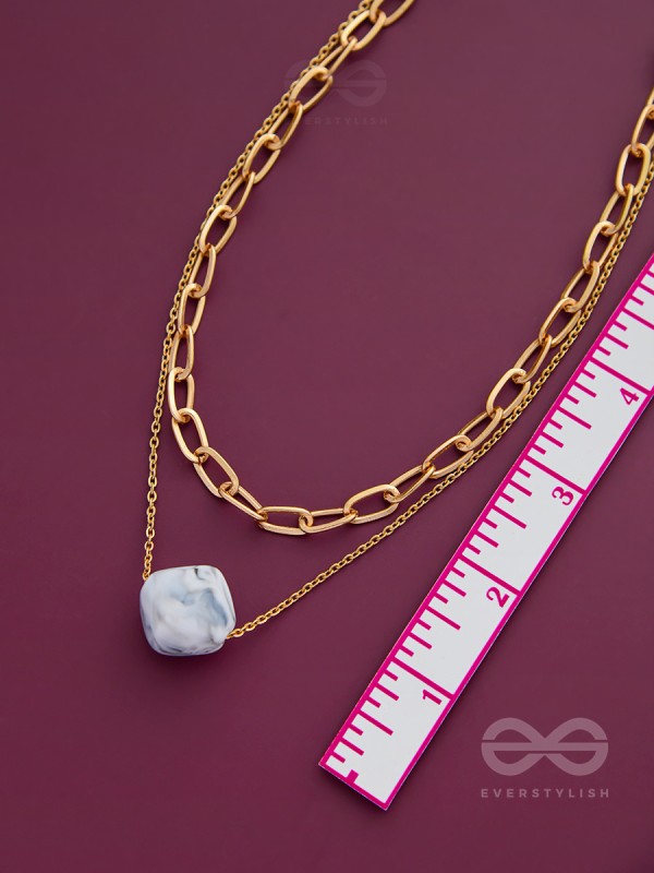 The Marble Marvel - Golden Multi-layered Neckpiece