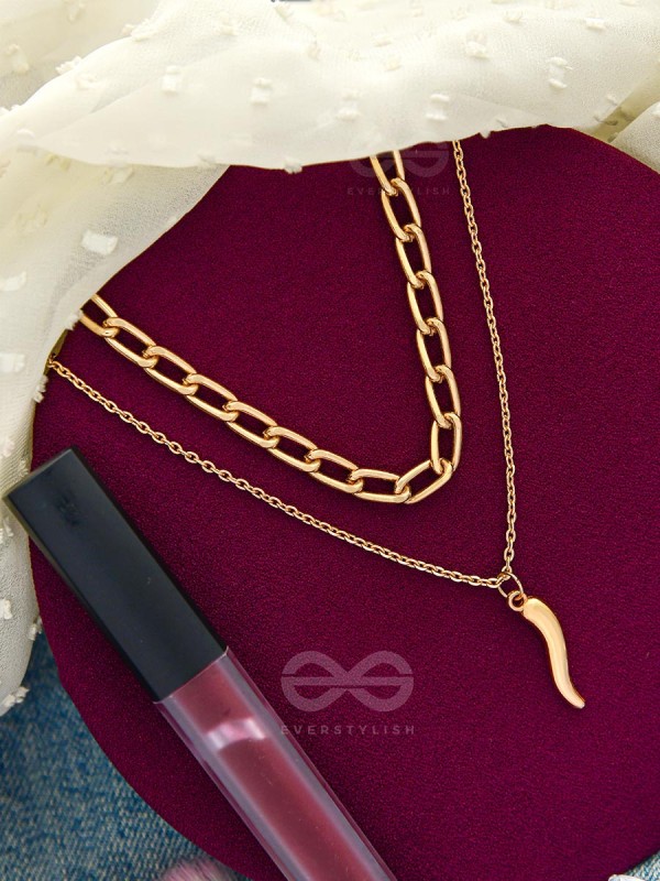 The Golden Quirk- Layered Statement Neckpiece With Anti-Tarnish Coating 