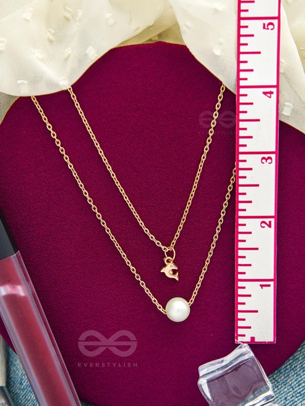 The Aquatic Wonders - Golden Layered Neckpiece With Anti-Tarnish Coating 