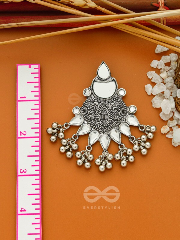 The White Willow- Oxidised Enamelled Earrings