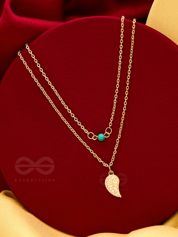 The Turquoise Leaflet - Multilayered Statement Neckpiece With Anti-Tarnish Coating 