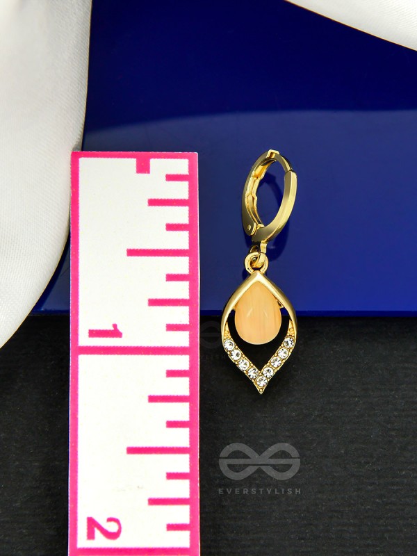 Twinkling Teardrops- Rhinestones Studded Golden Earrings