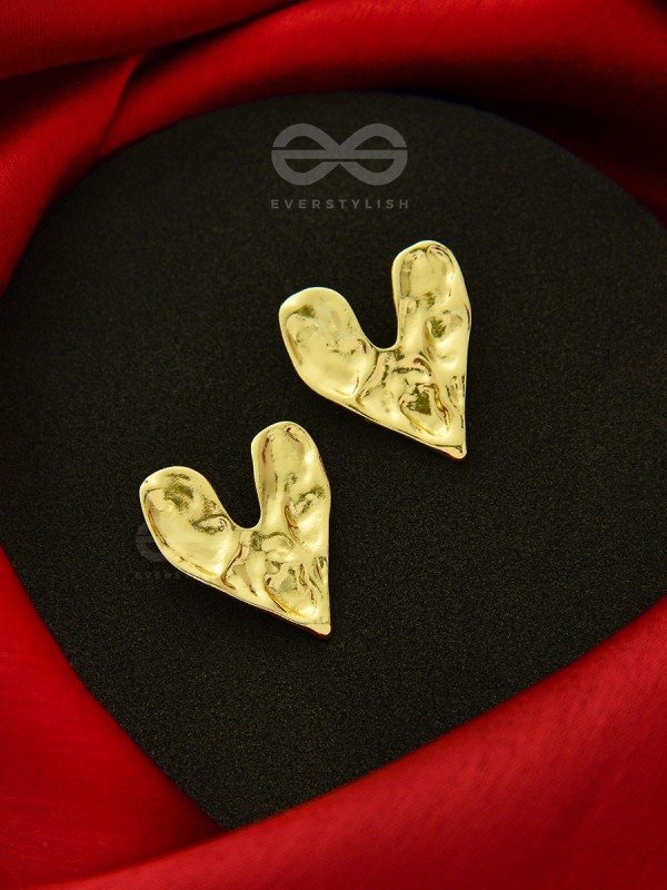 Happy Hearts- Heart-Shaped Golden Earrings