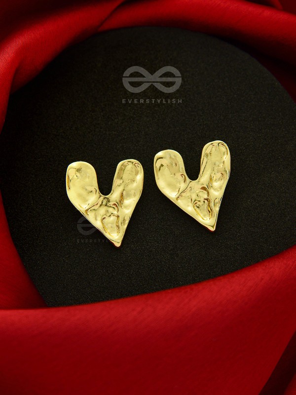 Happy Hearts- Heart-Shaped Golden Earrings