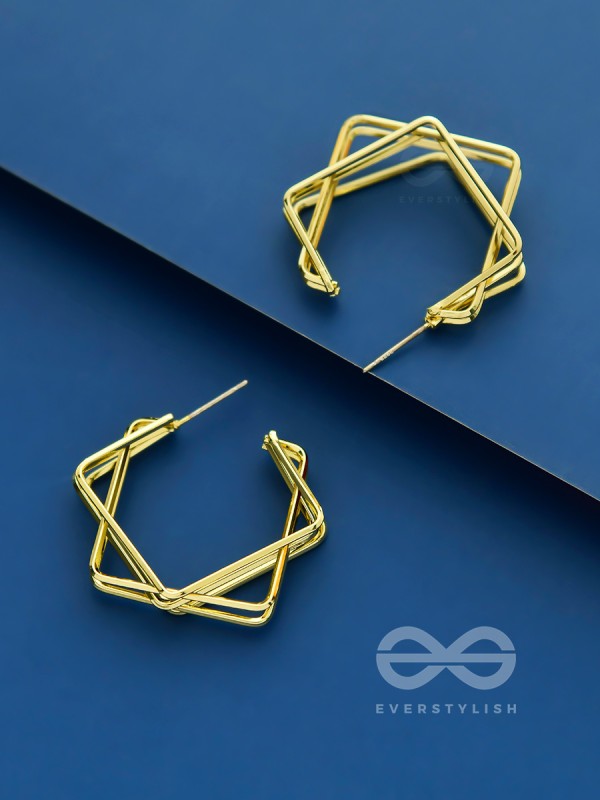 Geometrical Maze- Golden Earrings