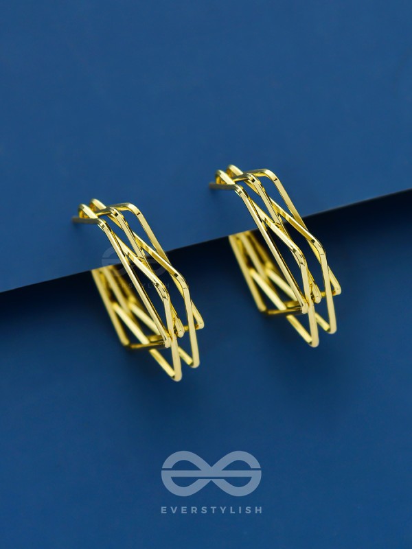 Geometrical Maze- Golden Earrings