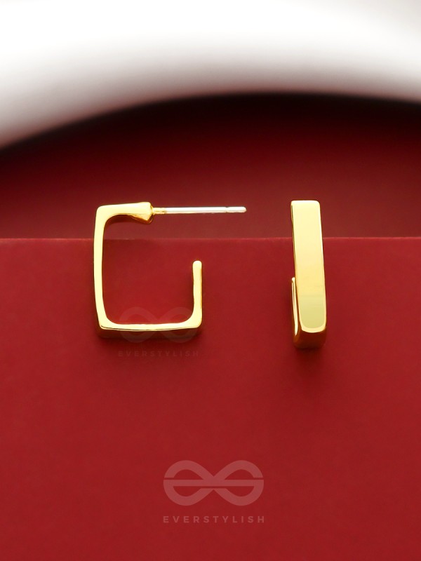 Hooked on Charm- Golden Earrings