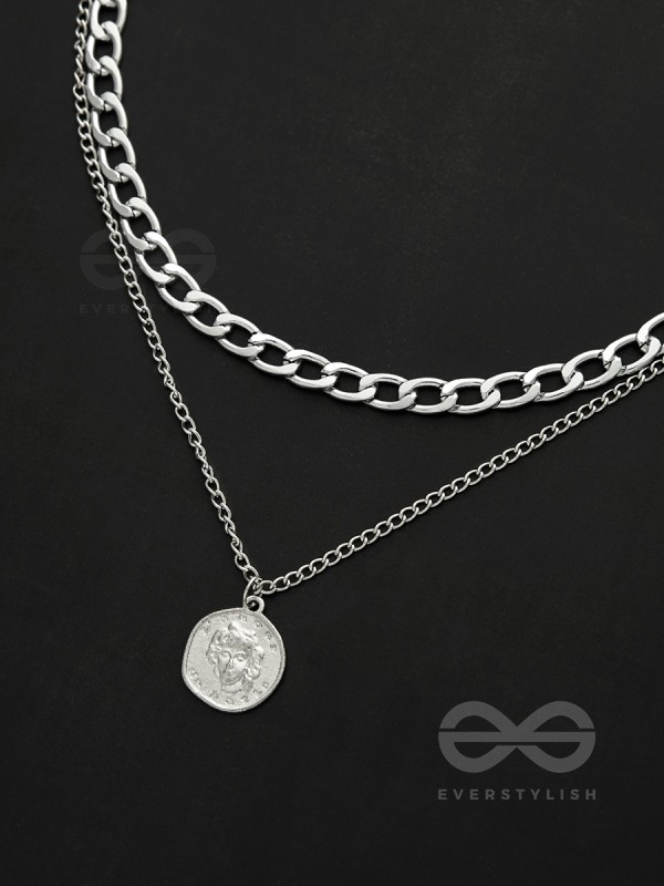 The Double Decker- Double Layer Silver Necklace
