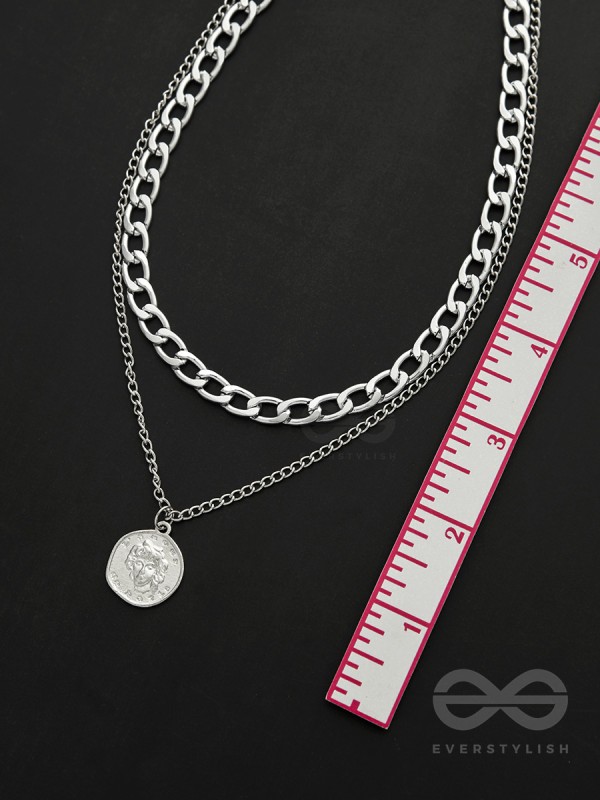 The Double Decker- Double Layer Silver Necklace