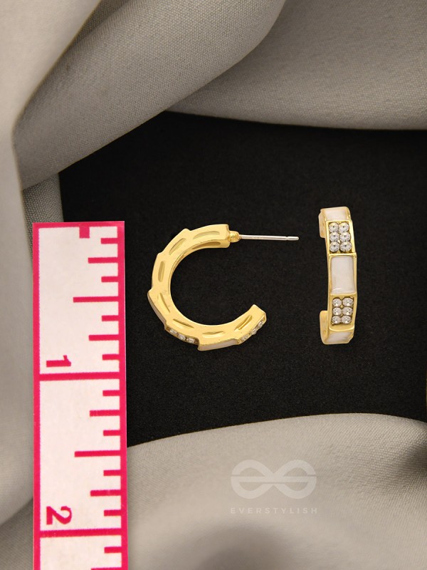 The Crooked Charm- Golden Rhinestones Earrings