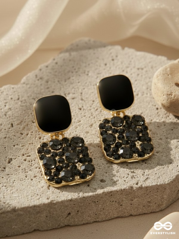 The Ebony Mystique- Stunning Embellished Earrings