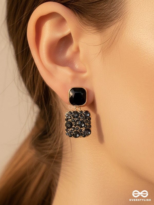 The Ebony Mystique- Stunning Embellished Earrings