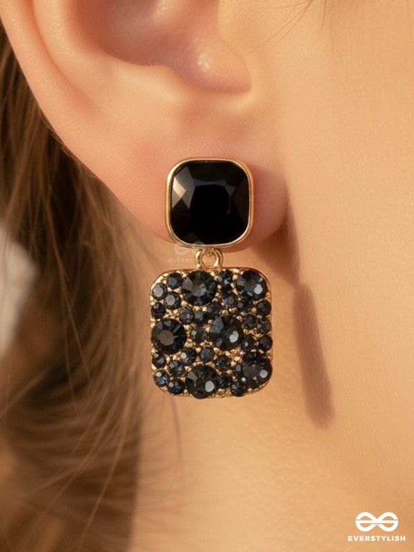 The Ebony Mystique- Stunning Embellished Earrings