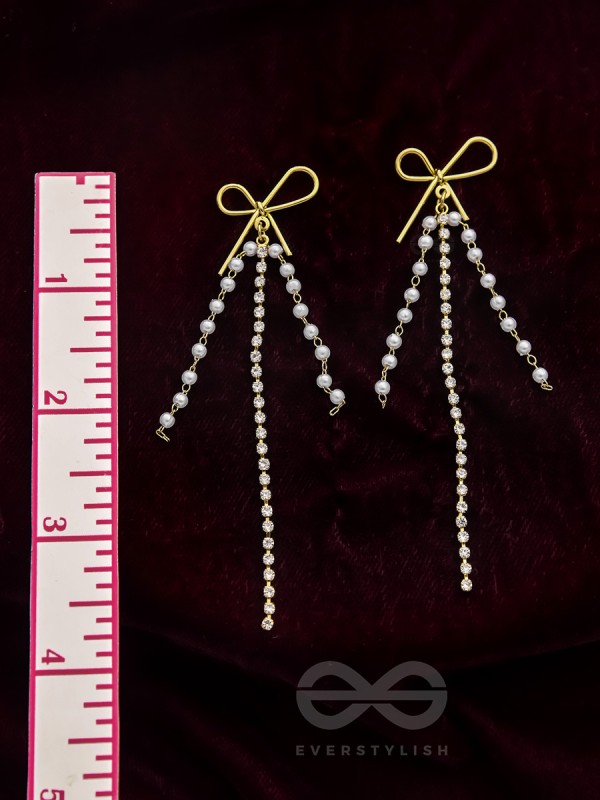 Bow n Arrow- Golden Beads Earrings