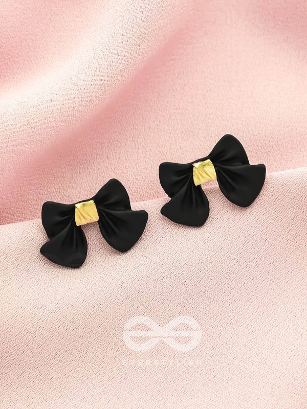 The Bow-Wow- Black and Golden Earrings