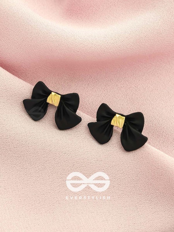 The Bow-Wow- Black and Golden Earrings