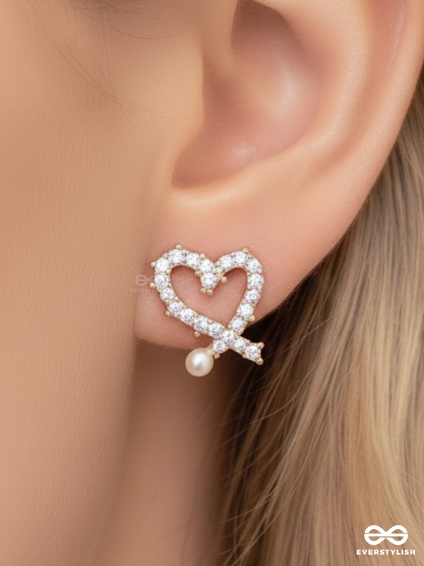 Little Hearts- Golden Beads Earrings