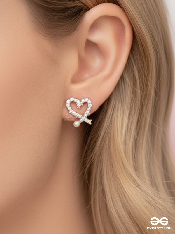 Little Hearts- Golden Beads Earrings