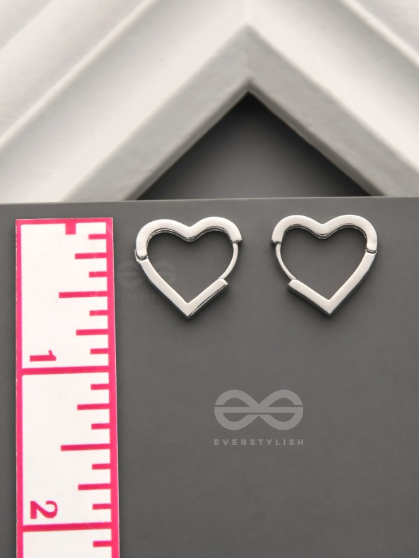 The Lovebirds- Heart-Shaped Silver Earrings