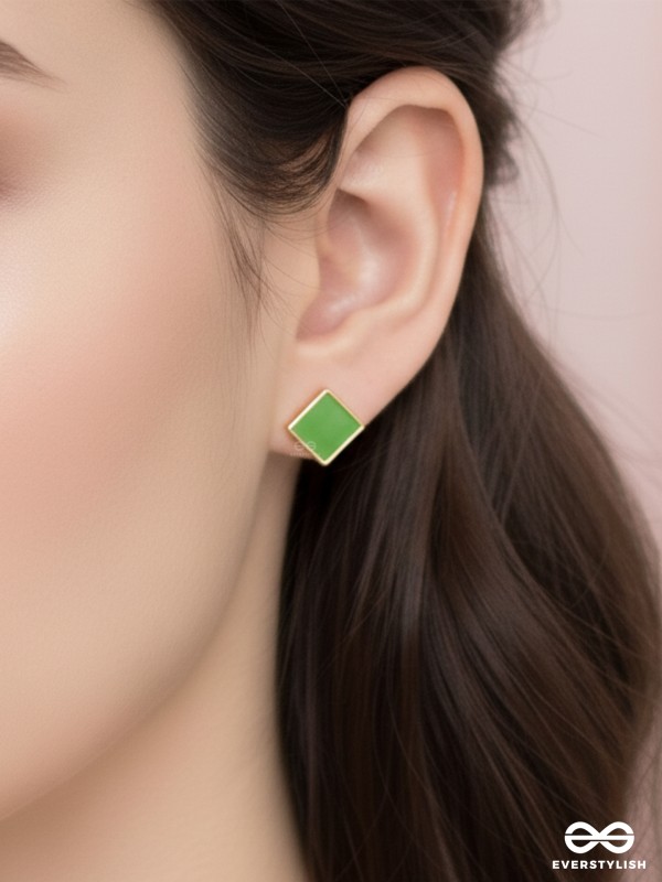 The Little Green Box- Green and Golden Earrings