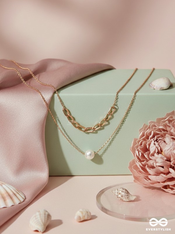 Bond Of Pearl- Golden Layered Necklace With Anti-Tarnish Coating 