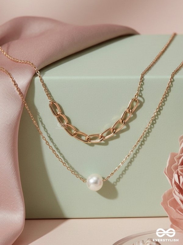 Bond Of Pearl- Golden Layered Necklace With Anti-Tarnish Coating 