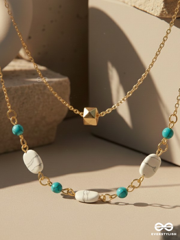 Mist N Sea - Golden Layered Necklace With Anti-Tarnish Coating