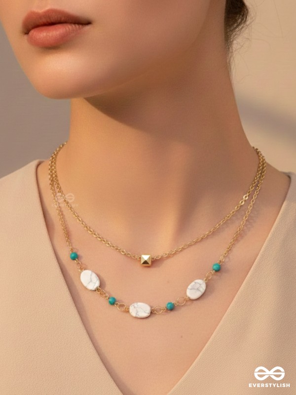 Mist N Sea - Golden Layered Necklace With Anti-Tarnish Coating