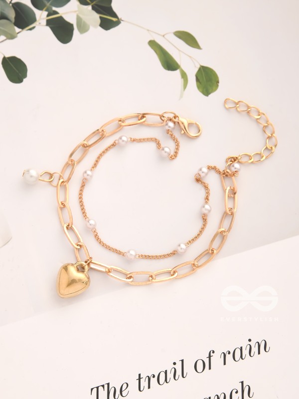 Bottom of Heart- Golden Layered Bracelet