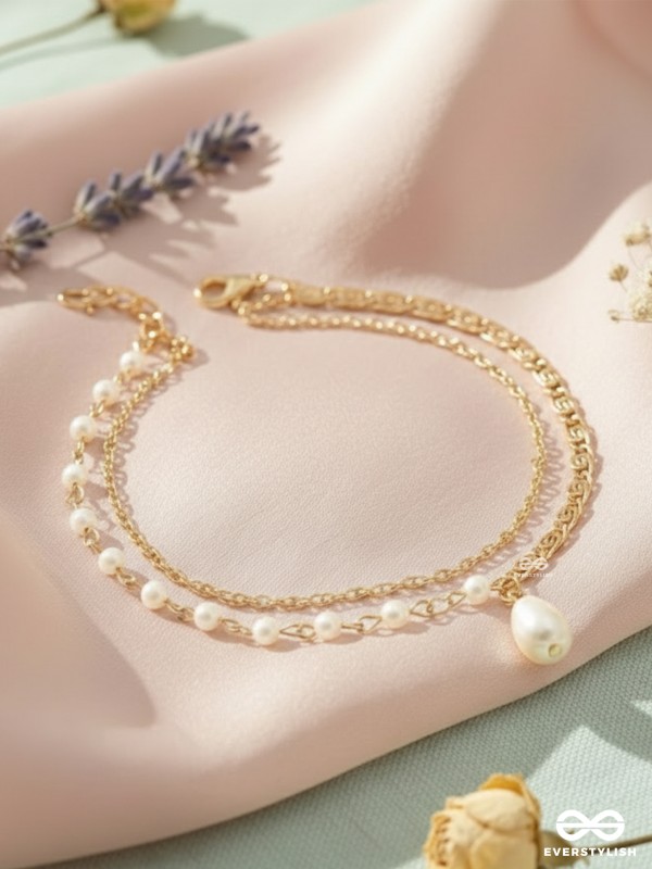 Pearlbound- Double Layer Golden Pearl Anklet